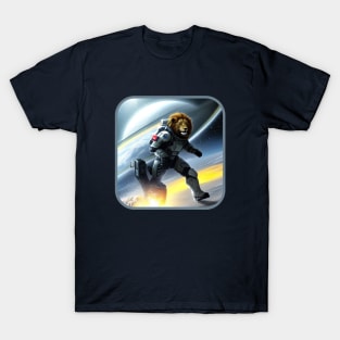 Ilustracion Leon espacial hecho por una I.A. T-Shirt